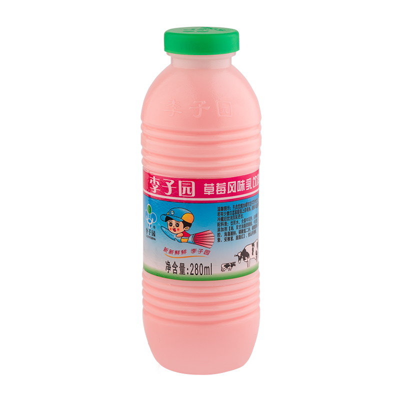 草莓风味乳饮料，单瓶净含量280ml